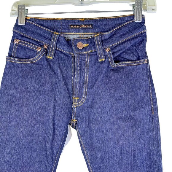 Nudie Jeans Skinny Lin Deep Indigo sz 25 x 30 - Picture 4 of 12
